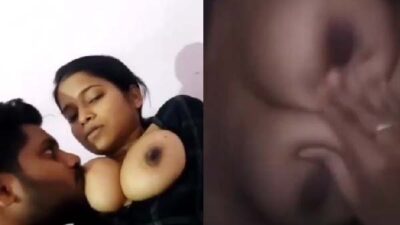 Girlfriend big boobs pressing and sucking